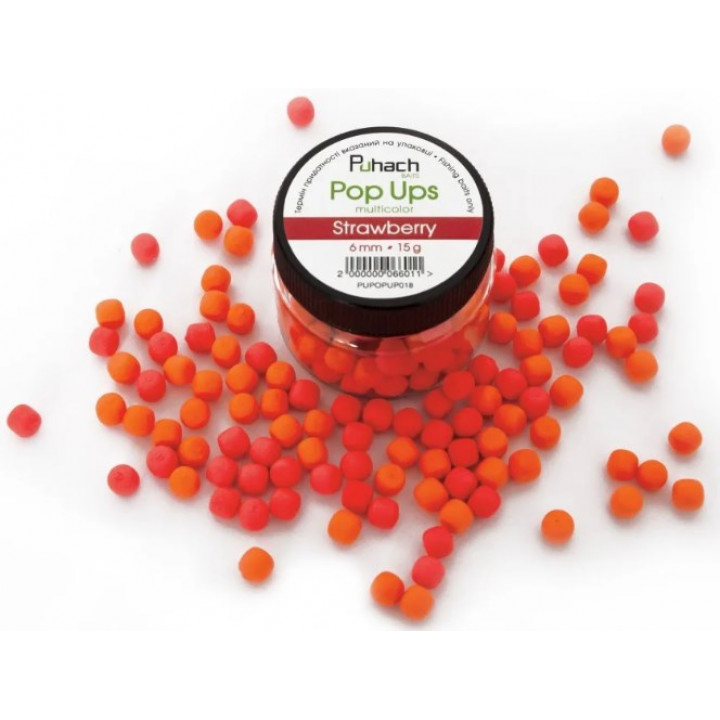 Puhach Baits Pop Ups 6mm Multicolor - Strawberry
