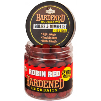 Бойли Dynamite Baits Hardened Hook Baits 48h Boilies and Dumbless Robin Red 15mm & 20mm