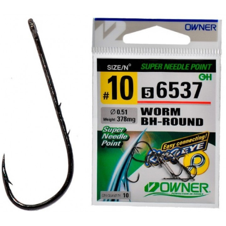 Гачок Owner 56537 WORM BH-ROUND №10 10шт