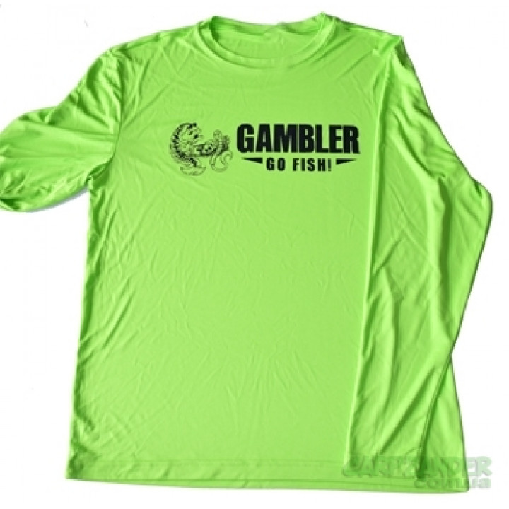 Gambler Lime Performance Long Sleeve Black Logo M