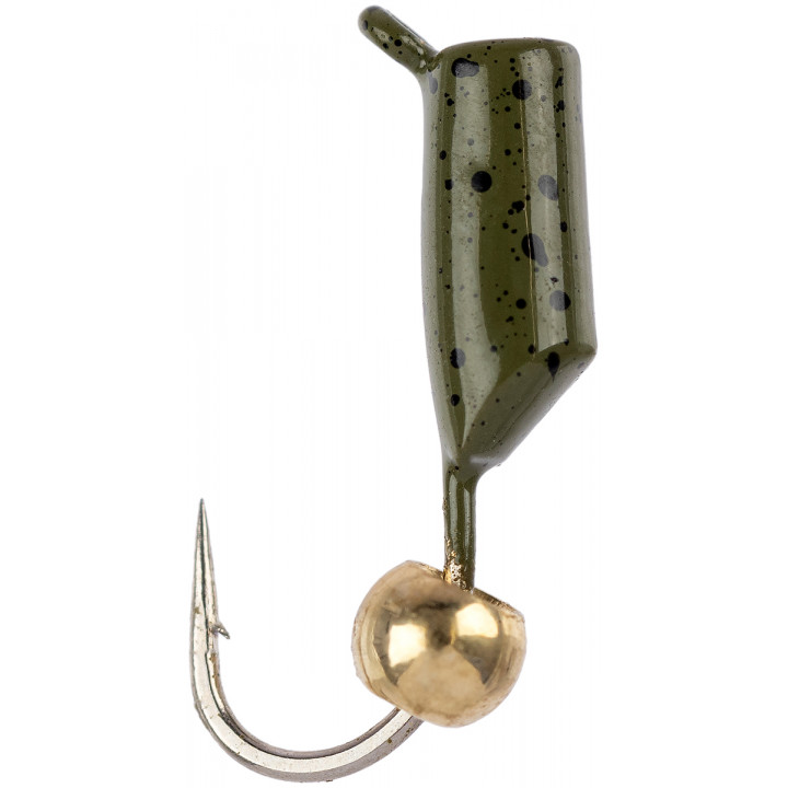 Мормышка вольфрамовая Viking Fishing Rigabik+bead 0.35g 2mm Olive+G (1шт)