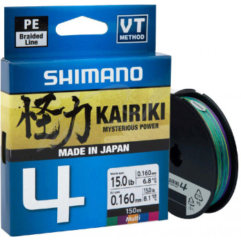 Шнур Shimano Kairiki 4 PE (Multi Colour) 150m 0.215mm 16.7kg