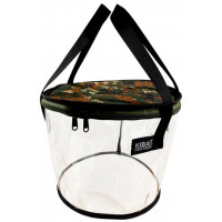 Ведро для прикормки Kibas прозрачное с крышкой, конусообразное 26-30cm