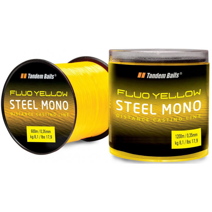 Лісочка Tandem Baits Steel Mono Fluo 600m 0.35mm Fluo жовта