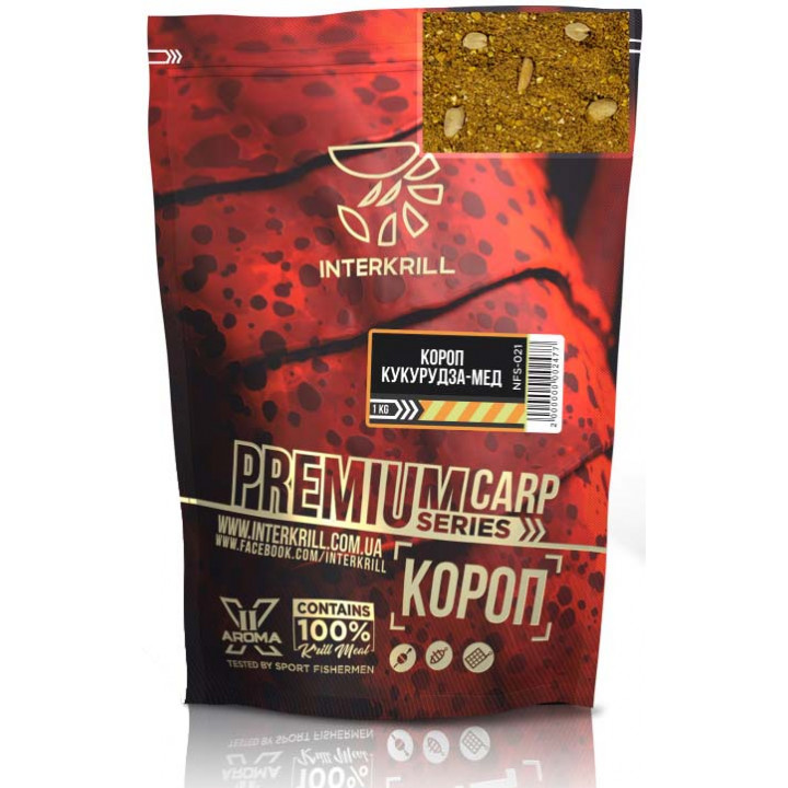 Прикормка INTERKRILL Premium Карп-Кукуруза-Мед 1kg