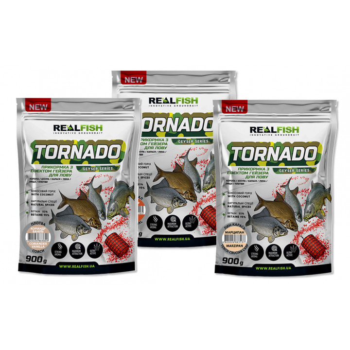 Прикормка Real Fish TORNADO Универсал КОНОПЛЯ 900g
