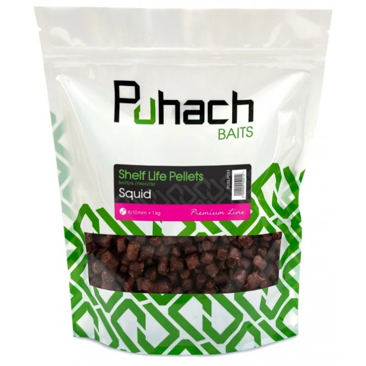 Варені гранули Puhach Baits Shelf Life Pellets 1 kg - Squid 12/14mm