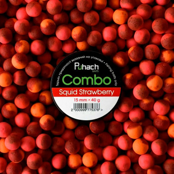 Бойли Puhach Baits Combo 15mm - Squid Strawberry (Кальмар Полуниця)