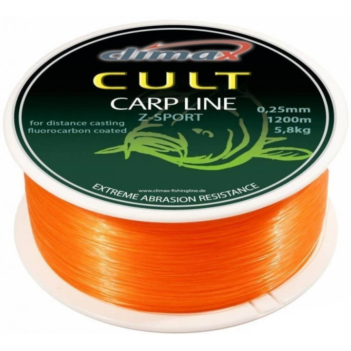 Леска Climax Cult Carp Line Z-Sport orange 0.25mm 1200m 12lb