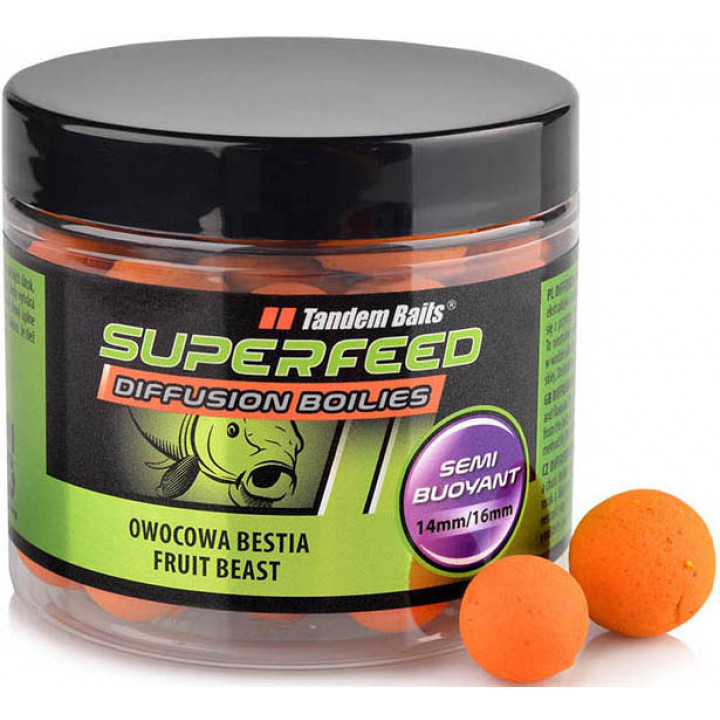 Бойли Tandem Baits Super Feed Diffusion Boilies 14mm/16mm Mix 90g Fruit Beast