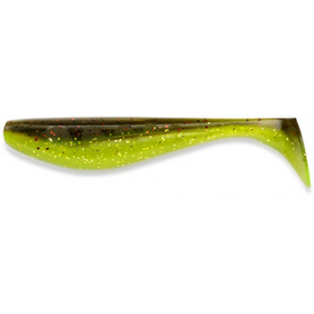 Силикон FishUp Wizzle Shad 5" (4шт) #203 - Green Pumpkin/Flo Chartreuse