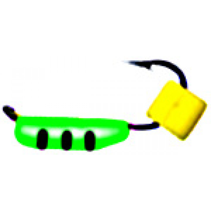 Мормышка вольфрам Столбик с "Сырным" кубиком 0.8g 2.5 зелёный