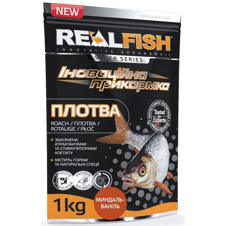 Підгодовування Real Fish Плотва 1kg Мигдаль-Ваніль