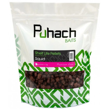 Вареные гранулы Puhach Baits Premium Line Shelf Life Pellets 1 kg - Squid 4.5/6 mm