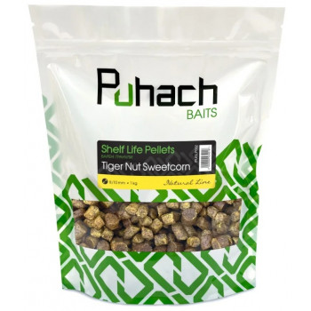 Варёные гранулы Puhach Baits Natural Line Shelf Life Pellets 1 kg - Tiger Nut Sweetcorn 8/10mm (Тигровый орех + сладкая кукуруза)