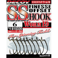 Крючок Decoy Worm19 S.S. Hook #6 (9 шт/уп)