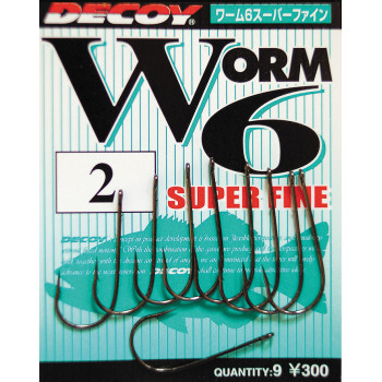 Крючок Decoy Worm6 Super Fine #2/0 (9 шт/уп)