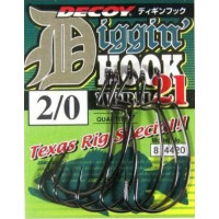 Крючок Decoy Worm21 Digging Hook #1/0 (7 шт/уп)