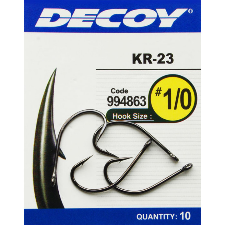 Крючок Decoy KR-23 Black Nickeled #5 (12 шт/уп)