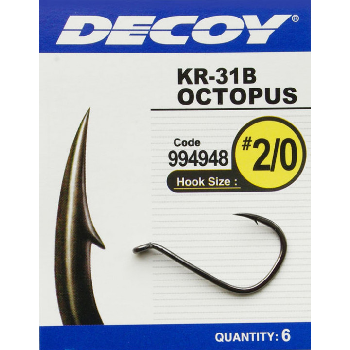 Крючок Decoy KR-31 Octopus Black Nickeled #4/0 (5 шт/уп)