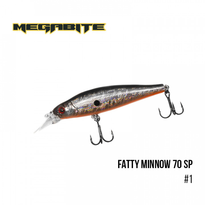 Воблер Megabite Fatty Minnow 70мм 10г до 1.4м 1