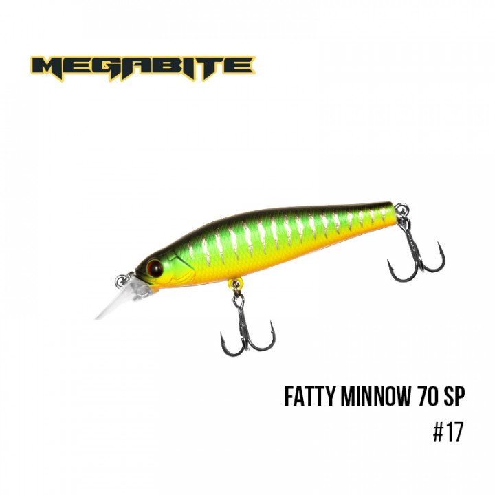 Воблер Megabite Fatty Minnow 90мм 15.8g до 1.3м 17