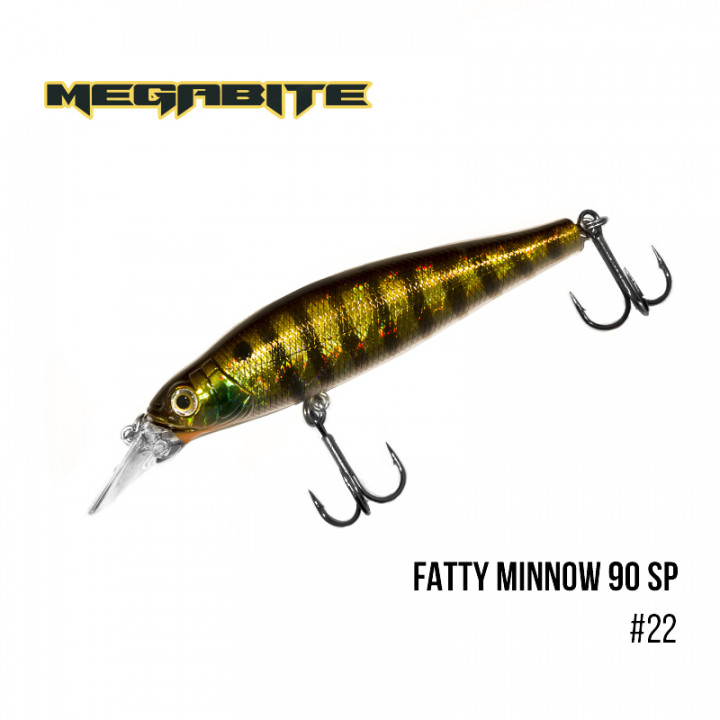 Воблер Megabite Fatty Minnow 90mm 15.8g до 1.3m 22