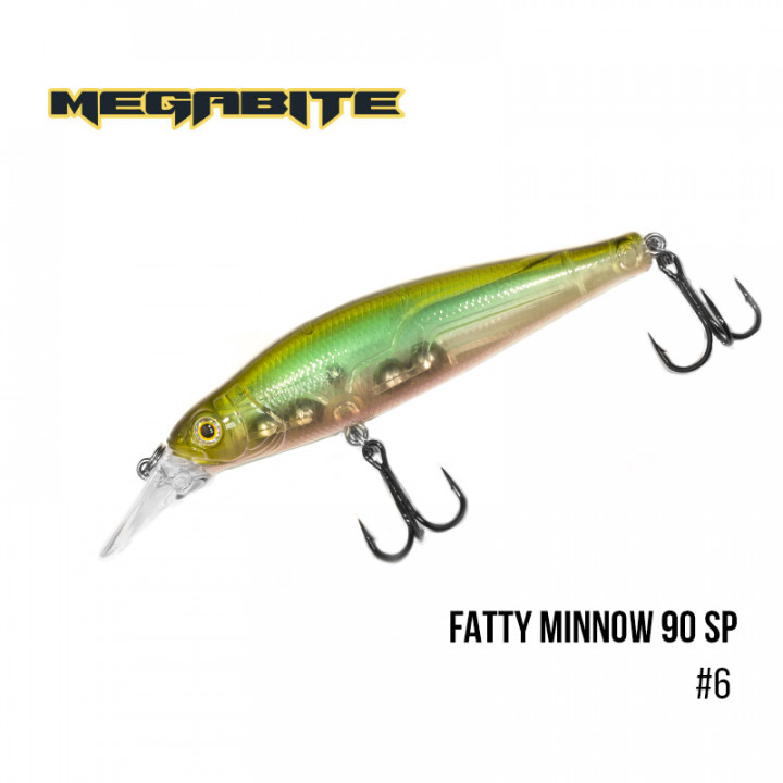 Воблер Megabite Fatty Minnow 90мм 15.8g до 1.3м 6