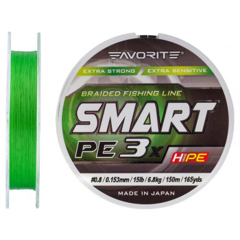Шнур Favorite Smart 3x 150м (l.green) #0.8/0.153mm 15lb/6.8kg