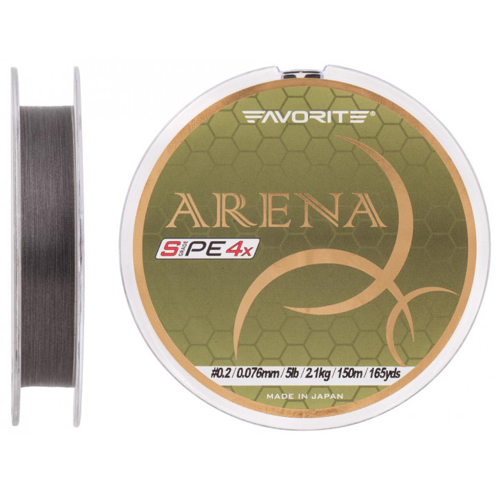 Шнур Favorite Arena PE 150м (silver gray) #0.2/0.076mm 5lb/2.1kg