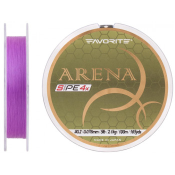 Шнур Favorite Arena PE 100m (purple) #0.2/0.076mm 5lb/2.1kg
