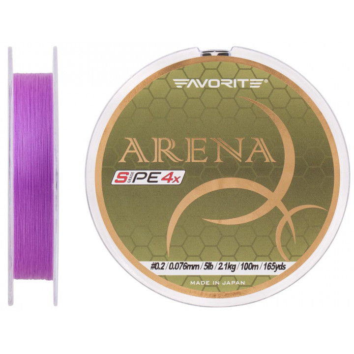 Шнур Favorite Arena 100м (purple) #0.2/0.076mm 5lb/2.1kg