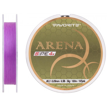 Шнур Favorite Arena PE 100m (purple) #0.3/0.09mm 6.5lb/3kg