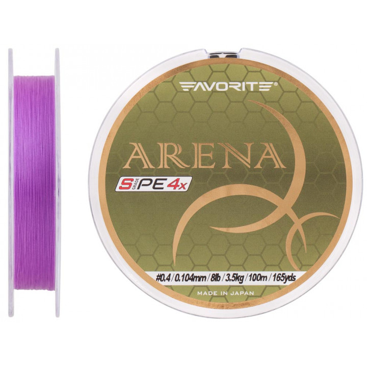 Шнур Favorite Arena PE 100m (purple) #0.4/0.104mm 8lb/3.5kg