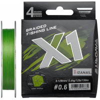 Шнур Favorite X1 4x 150m (l.green) #0.6/0.128mm 12lb/5.4kg