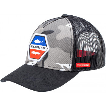 Кепка Favorite Gray Camo Red/Blue Logo 58