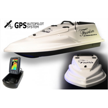 GPS (V3_9+1) Эхолот Toslon TF520 Кораблик для рыбалки Фурия Шторм Белый