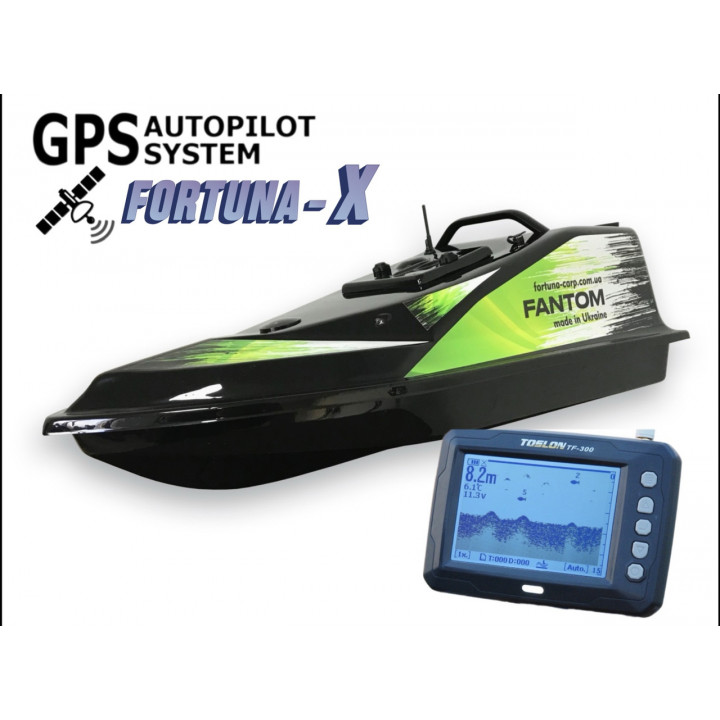 Кораблик для прикормки Фантом Модерн з ехолотом Toslon300 та GPS автопілотом Fortuna X