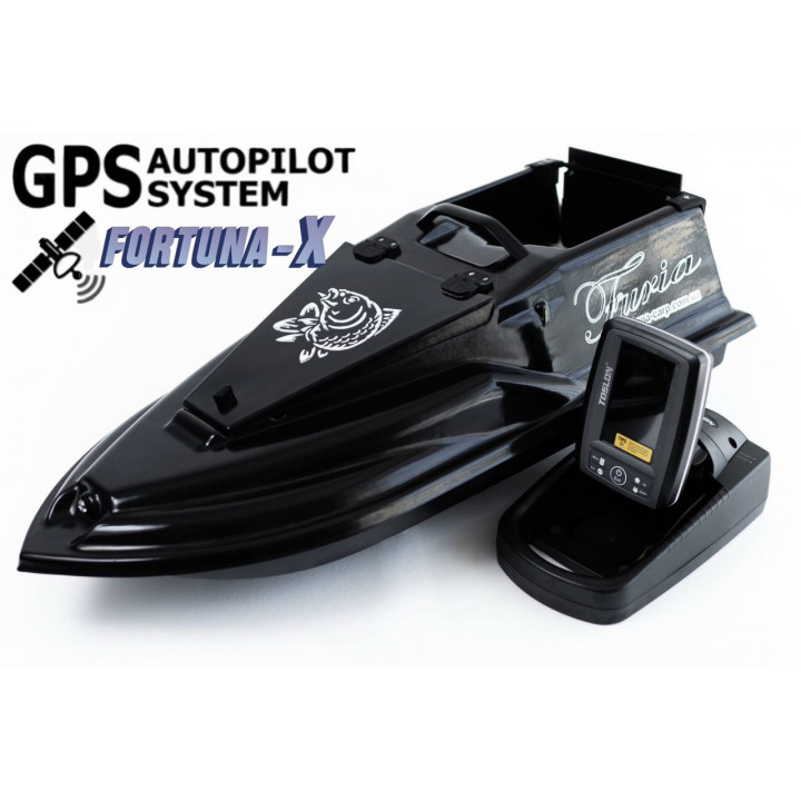 Кораблик для рыбалки Фурия Фюжн с GPS (Fortuna-X) и Эхолотом Toslon TF520 Черный
