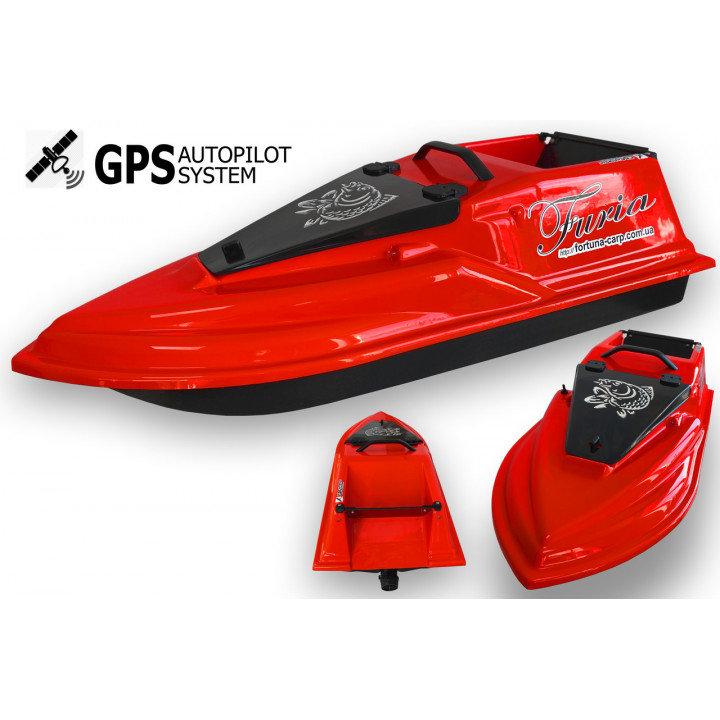 Кораблик для рыбалки Фурия Шторм с GPS Cortex 6+1 Красный