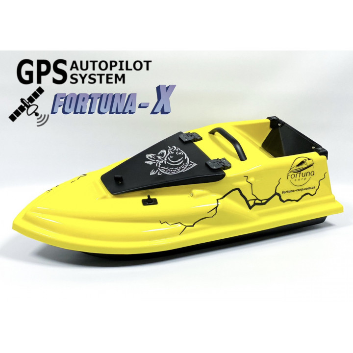 Прикормочний кораблик Фурія Шторм з GPS Fortuna-X Жовтий