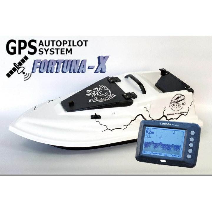 GPS (Fortuna-X) Ехолот Toslon TF300 Прикормочний кораблик Фурія Шторм