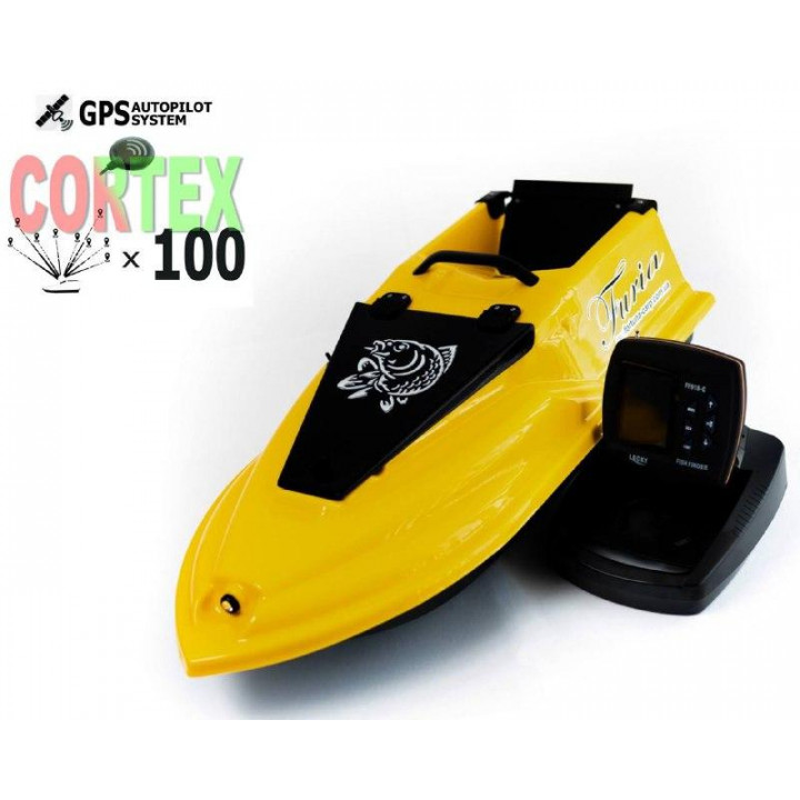 Кораблик для рыбалки Фурия Фюжн с GPS (Maxi Cortex) и Эхолотом Lucky918 Желтый