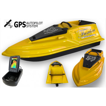 GPS (V3_9+1) Эхолот Toslon TF520 Кораблик для рыбалки Фурия Шторм Желтый