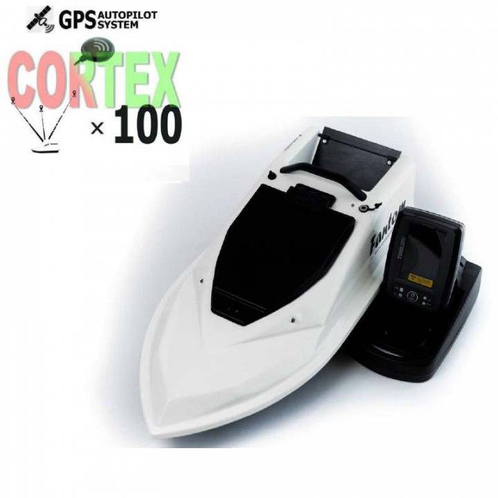 Кораблик для прикормки Фантом Модерн з ехолотом  Toslon520 та GPS автопілот (Cortex_3+1) Білий