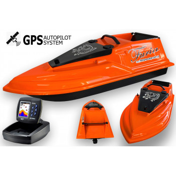GPS (V3_3+1) Эхолот Lucky918 Кораблик для рыбалки Фурия Шторм Оранжевый