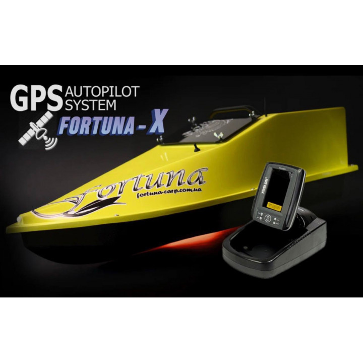 Кораблик Фортуна з GPS автопілотом Fortuna X та ехолотом Toslon520 на 27000mAh жовтий