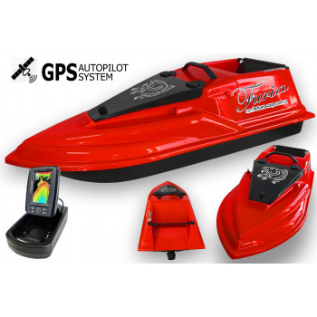 Кораблик для рыбалки Фурия Шторм с GPS (V3_6+1) и Эхолотом Toslon TF520 Красный