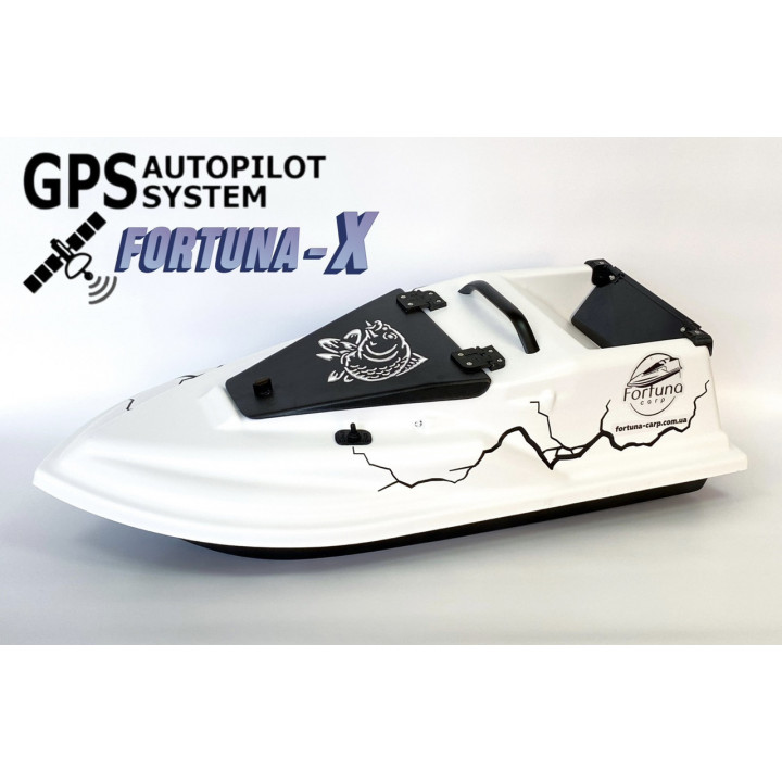 Прикормочний кораблик Фурія Шторм з GPS Fortuna-X Білий