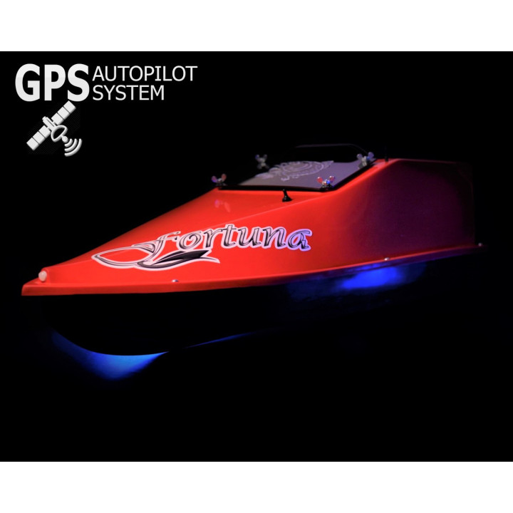 GPS (6+1_Cortex), Профессиональный Кораблик для прикормки Фортуна (15000 mAh) Красный